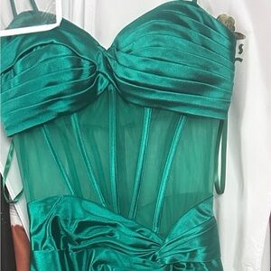 Emerald Green Satin Prom/Evening Dress